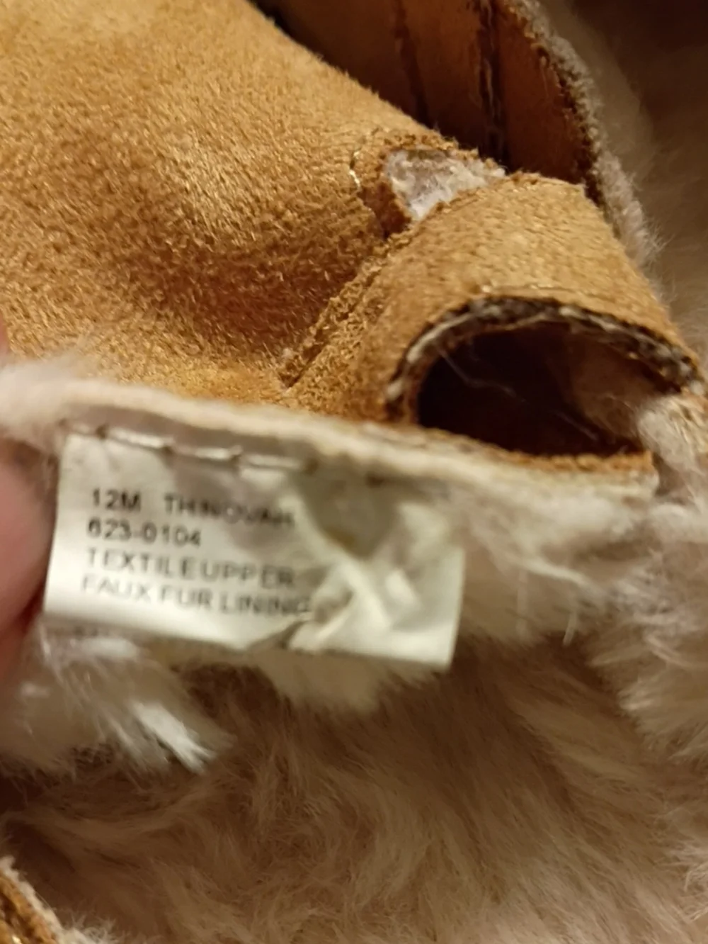 Kids Faux Suede Fur-Lined Slip-Ons with Buckle - Tan